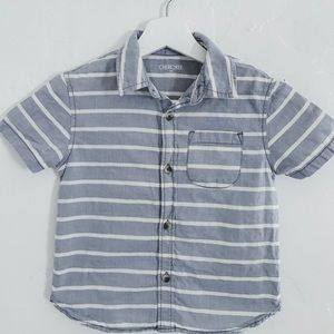 Boys Blue Stripped Button Up. //